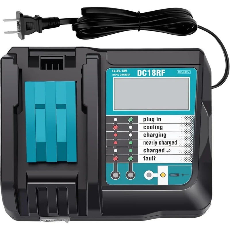 Carregador DC18RC 3A para Baterias Makita 18V / 14,4V – Modelos BL1860B, BL1850B, BL1840